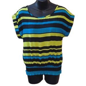 Wet Seal  Relaxed Fit Sheer Pull On Striped Blouse- Sz. XS